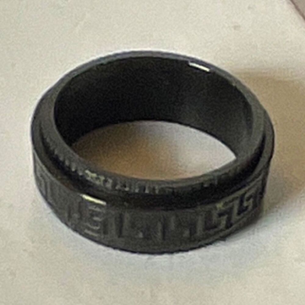 Men's Black Stainless Steel Greek Key Spinner Ring Band Fidget Anxiety Size 6.75